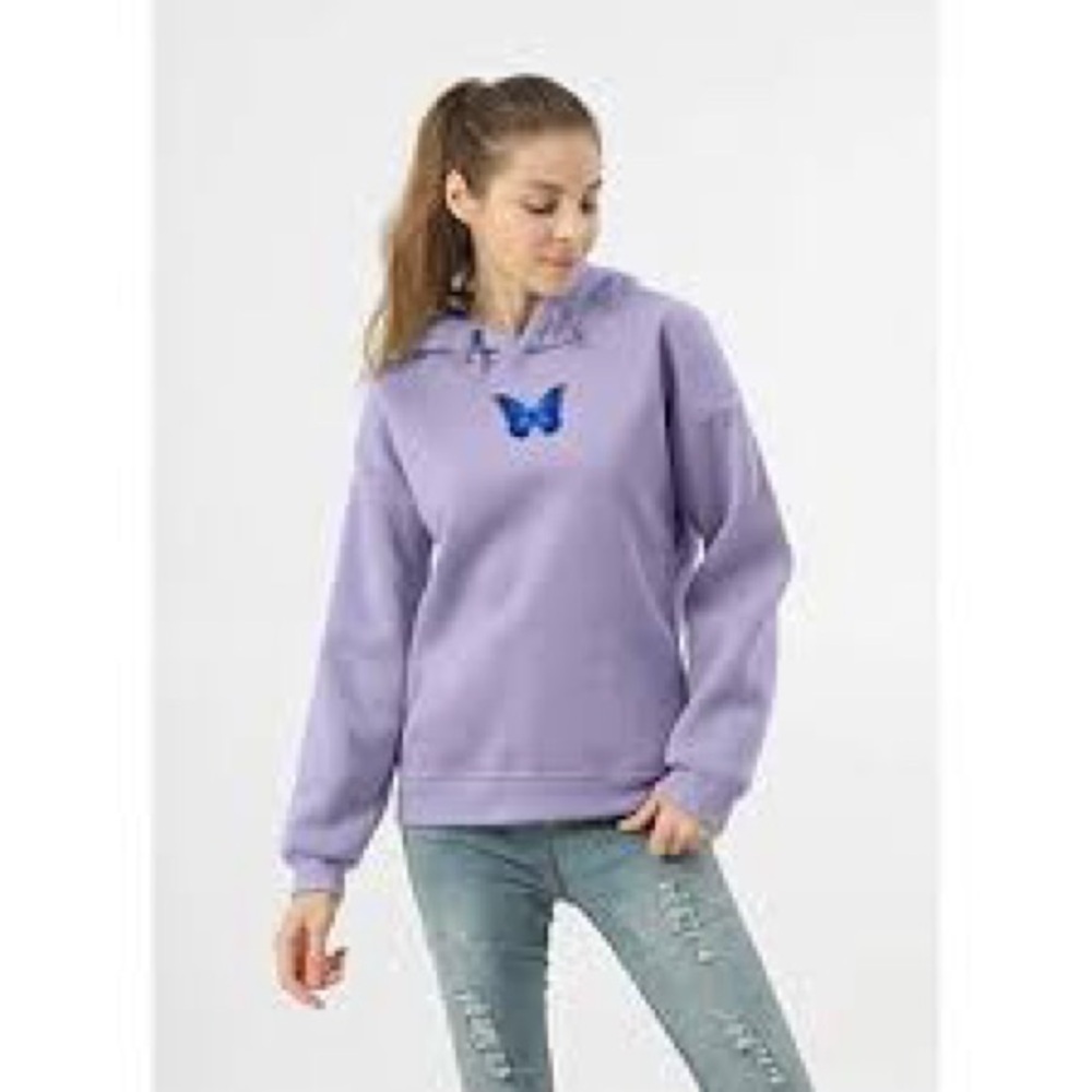 Jack & Jones Cream Hoodie with Purple Graphic - Picture 3 of 8